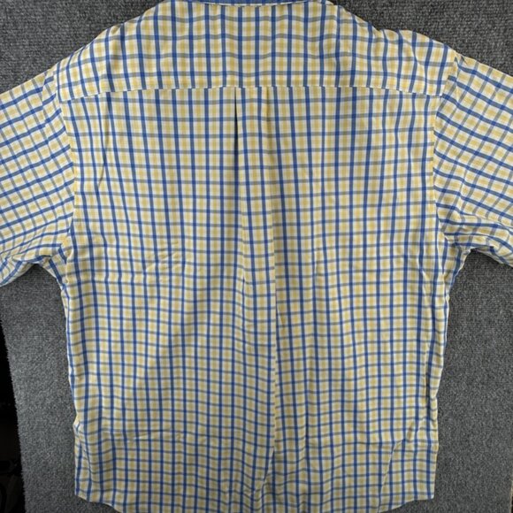 Brooks Brothers Non Iron Cotton Button Up Traditional Fit Large Yellow Blue - Picture 12 of 15